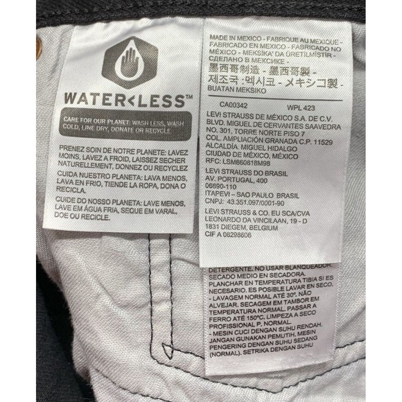 Levi's Strauss 501 Denim Jeans Men's Size 38X32 Black Button Fly Straight Dark - Picture 12 of 16